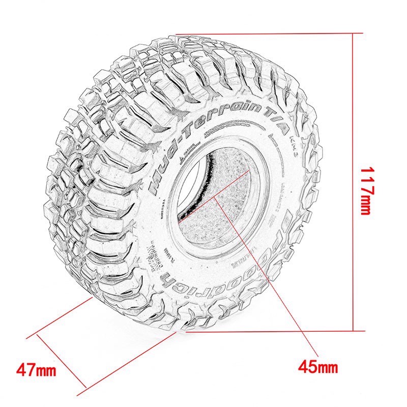 RC Car 1.9 Inch 117mm Rubber T - Rc Crawler 4X4 recension och pris