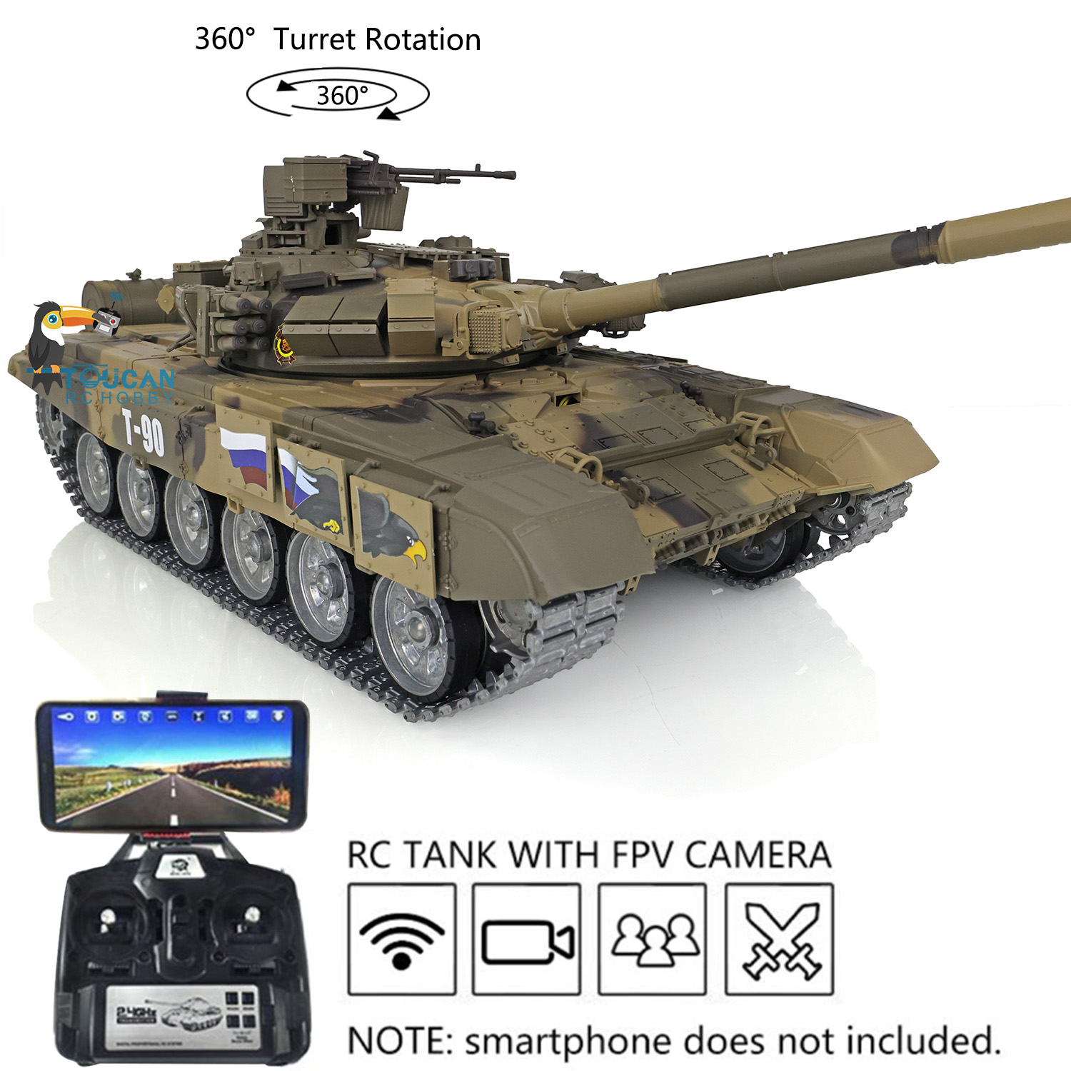 Russia T90 3938 HENG LONG 1/16 - Rc Hobby Track recension och pris